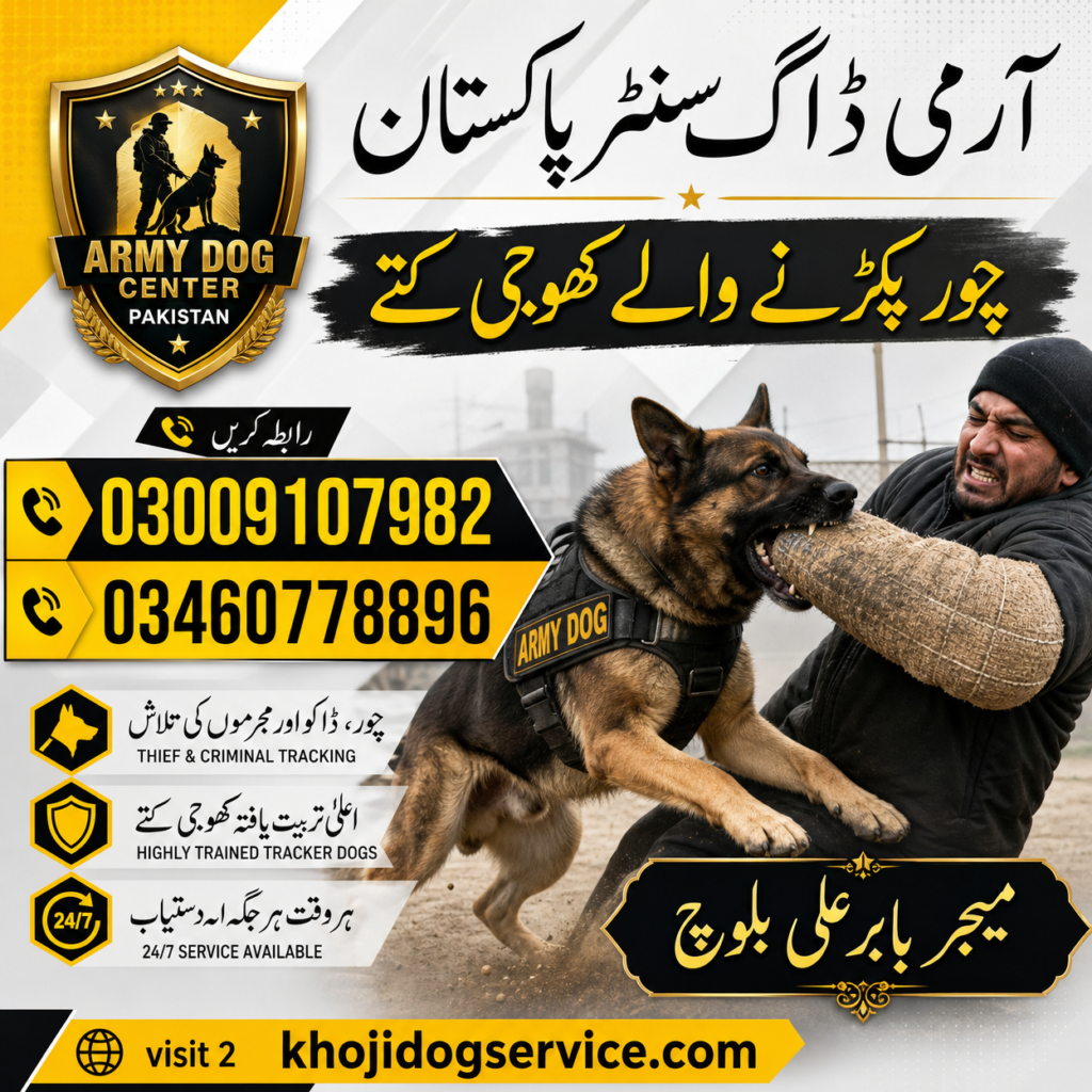 Army Dog Center Pakistan - Thief and Criminal Tracking Khoji Dogs